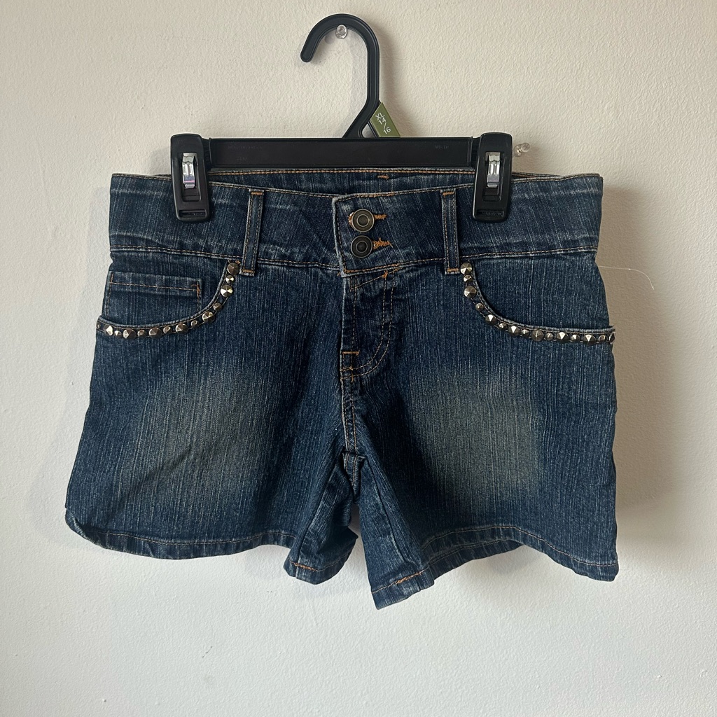 Cach Studded Denim Shorts